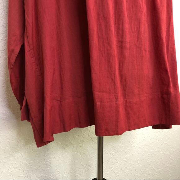 Mare di latte red pleated peasant top size 3 or Large - Picture 3 of 16